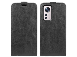 Capa De Celular Xiaomi 12 Pro R64 Com Textura E Abertura Vertical Em Couro.