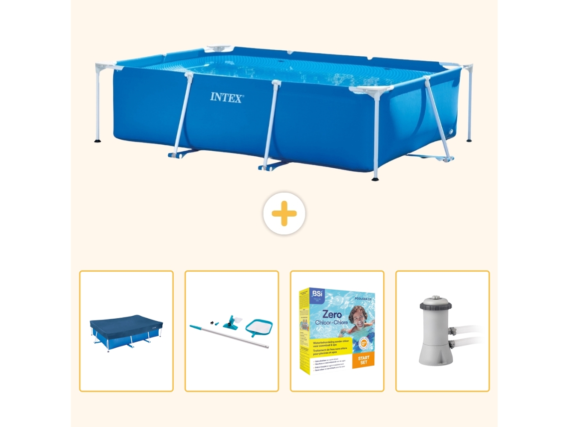 Intex Piscina Com Estrutura Retangular - 300x200x75 Cm - 5-peças S28