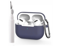 Capa protetora de silicone para fones de ouvido com estojo de limpeza + Fivela para Pendurar para AirPods Pro GIECY