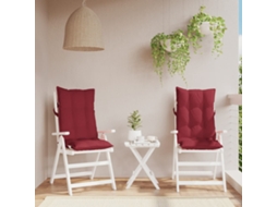 Almofadões P/ Cadeira Encosto Alto 2 Pcs Oxford Vermelho Tinto Dkd Home Decor