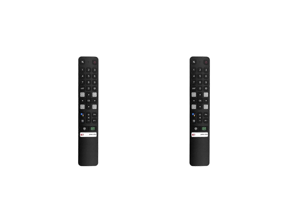 2 Controles Remotos Rc901v Fmr6 De Substituição Para Tvs Tcl 4k Led Android Smart Tv 65p725 55c716 50p715 65p615