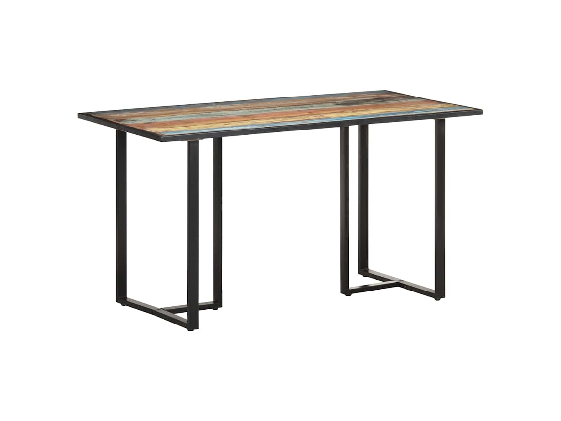 Vidaxl Mesa De Jantar 140 Cm Madeira Recuperada Maciça