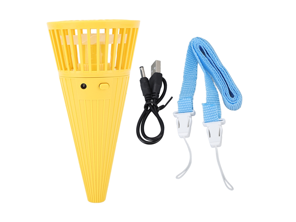 Ventilador Portátil de Pescoço Amarelo