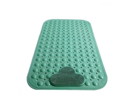 Nova Line tapete de Chuveiro Anti derrame com Escova de Limpeza de Pés, 70x40cm Verde com Ventosas