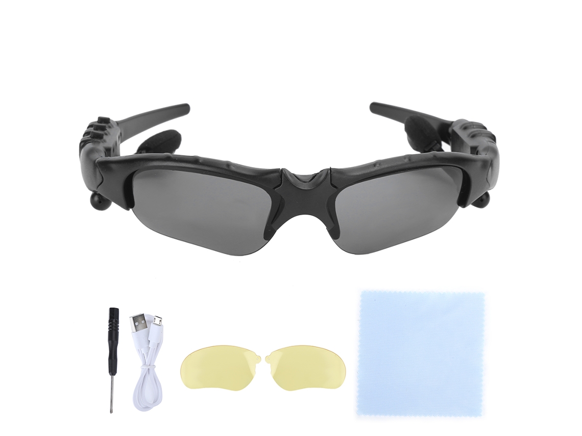 Óculos De Sol Inteligentes 5.0 Bluetooth Sem Fio Com Fones Estéreo Para Esportes E Dirigir Pretoamarelo Chave De Parafuso
