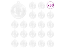 Vidaxl Conjunto De Bolas De Natal 50 Pcs Transparente Ø 5 Cm