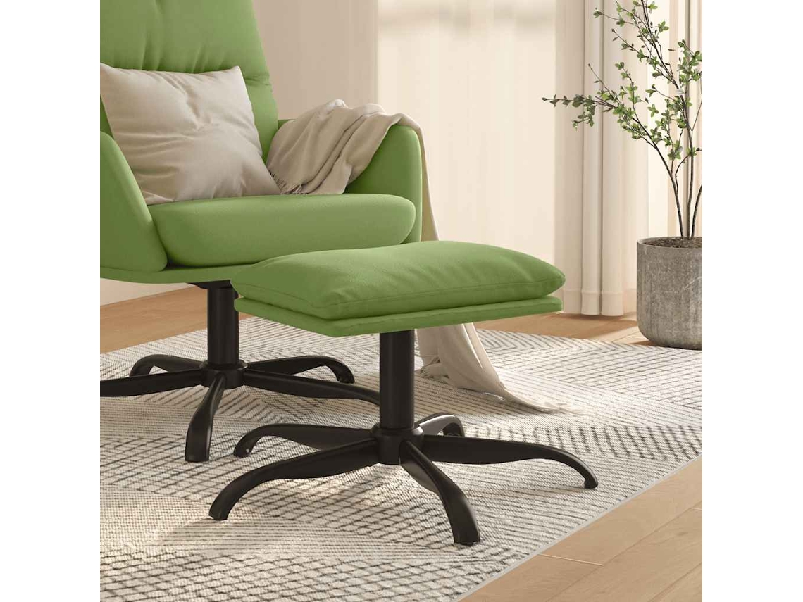 Vidaxl Apoio De Pés 60x60x36 Cm Veludo Verde-claro