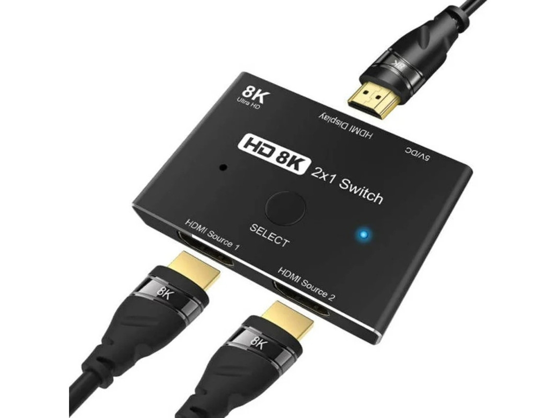 Adaptador de switch HDMI 2.1 versão 8k Yizhood preto