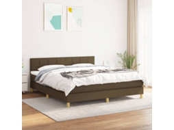 Vidaxl Cama Com Molas/colchão 180x200 Cm Tecido Castanho-escuro