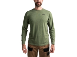 T-Shirt Manga Comprida Verde Htlsgn S Milwaukee