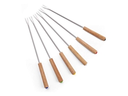 Garfos Para Fondue De Queijo Com Cabo De Madeira, Em Aço Inoxidável, 24 Cm, Para Uso Doméstico E Organização Da Cozinha