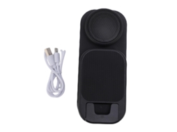 Mali suporte para Celular com Alto falante Bluetooth Sem Fio Portátil e Plegável para Casa Preto