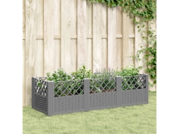 Vidaxl Vaso/floreira Jardim C/ Estacas 123,5x43,5x43,5 Cm Cinza-claro