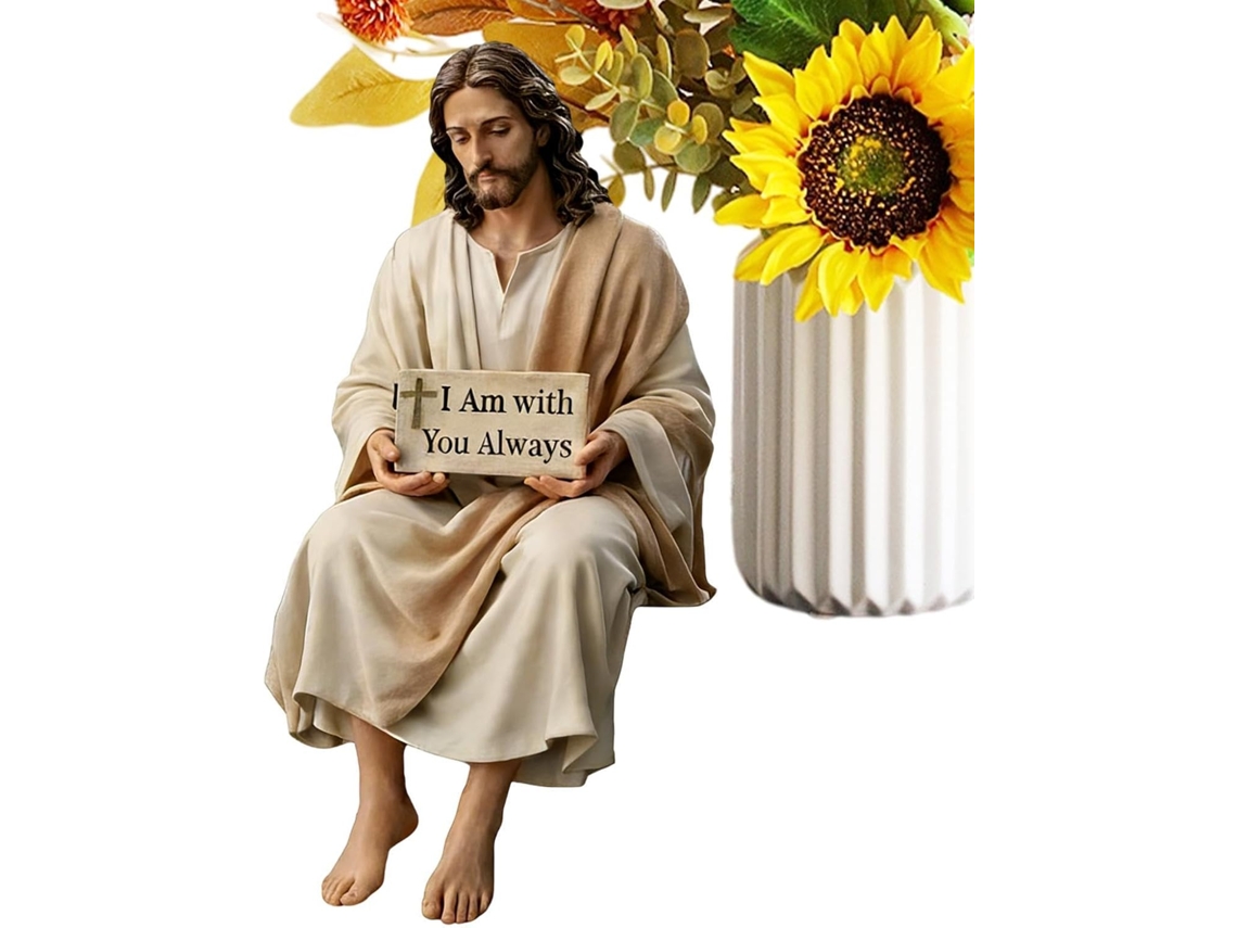 Escultura de Jesus Figura Espiritual de 12 Cm, Estátua de Resina Feita À Mão, Ornamento Religioso Inspirador Peça CHABERLU