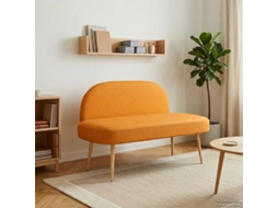 Vidaxl Banco Estofado Com Encosto Amarelo-escuro 110 X 60 X 76 Cm