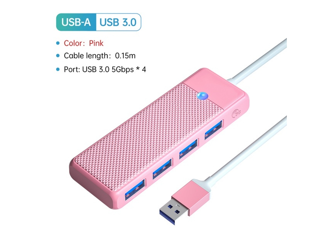 Yizhood Usb Hub 3.0 4 Portas Splitter Usb Hub Adaptador Ultra Slim Otg Adaptador Rosa Anchor Station