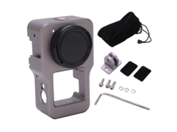 Action Camera Frame Case Motion Camera Frame Protector Drop Resistant With 1/4in 3/8in Threaded Holes For Dji Action 2 Titanium Color LAXISCREED