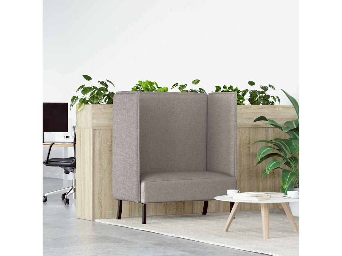 Vidaxl Sofá De Encosto Alto Cinzento-acastanhado 109 X 56 X 121 Cm