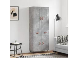 Vidaxl Armário Alto 69,5x34x180 Cm Derivados De Madeira Cinza Cimento