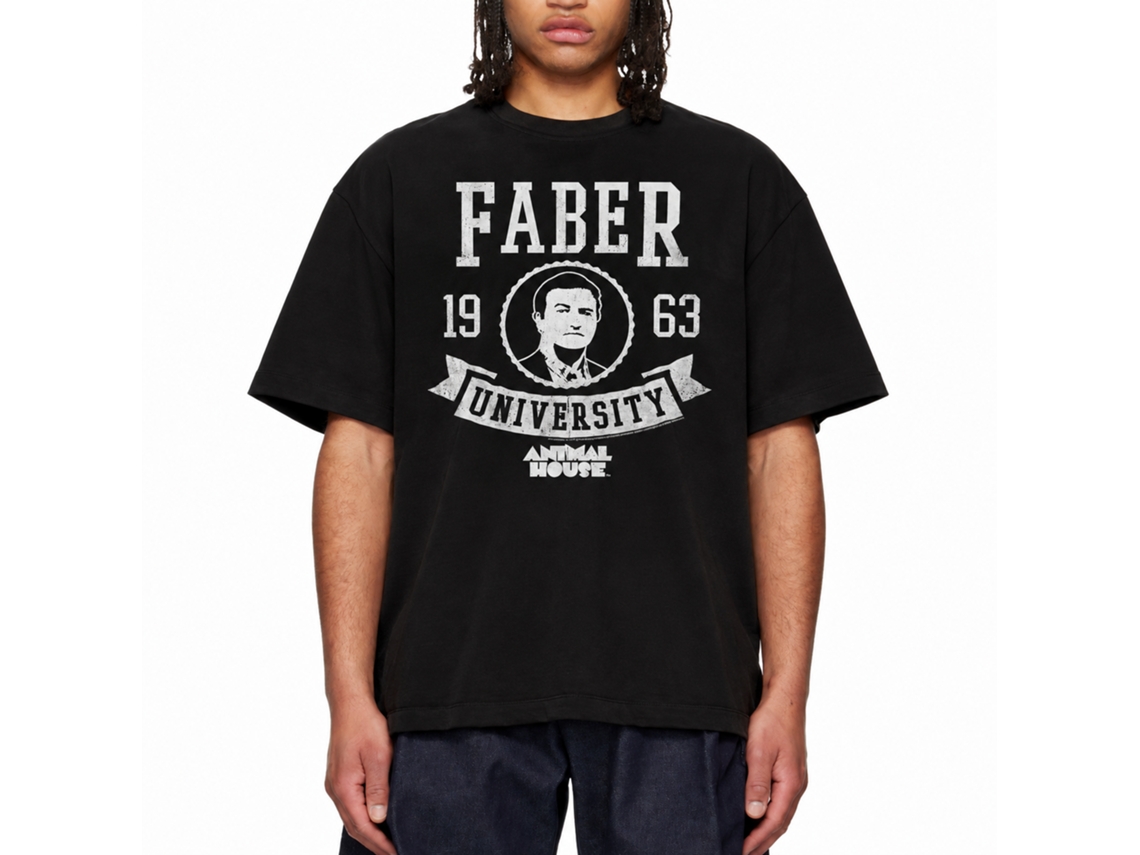 Rockinstone Animal House Movie Faber Black Adult T-shirt Size:s