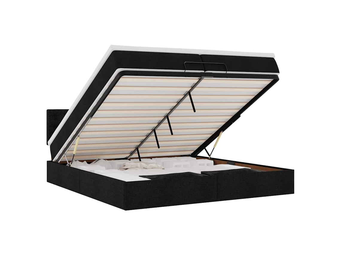 Ottoman Bed Frame, Ottoman Bed Frames Vidaxl Preto Tecido (200 X 200 Cm)