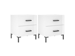Bedside Cabinet, Bedside Cabinets Vidaxl Branco Madeira Processada (n/a)
