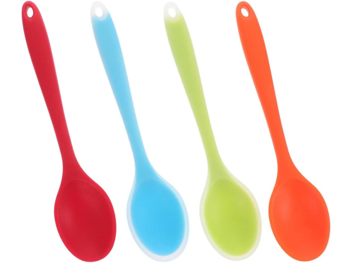Conjunto De 4 Colheres Silicone Para Cozinhar E Servir Arroz