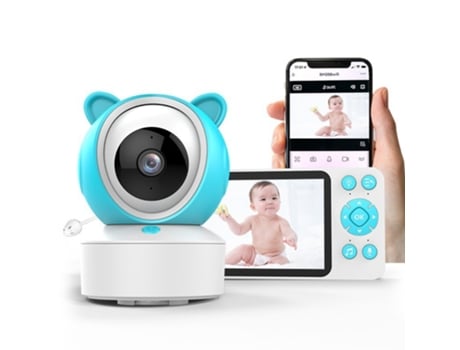 Babá Eletrônica, Dispositivo Remoto Para Cuidados Com Bebês, Interfone De Voz, Controle Remoto Por Celular, 2.4g, 2mp, Azul, Tela De 5 Polegadas Fwinl