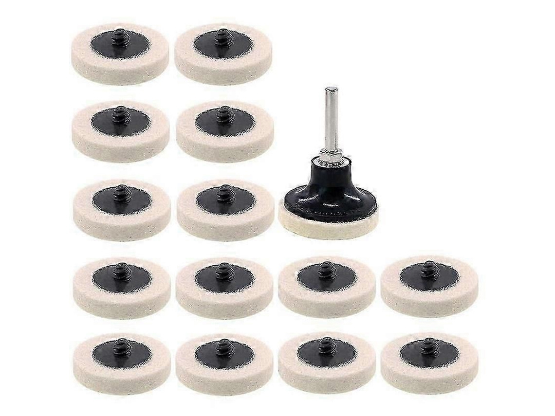16 Peças De Discos De Polimento Com Tecido De 2 Polegadas, Rodas De Polimento Com Suporte De 1/4 De Polegada Para Limpeza E Polimento