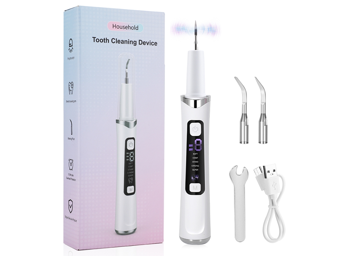 Scanner Dental Ultrassônico Elétrico com 5 Modos, Remoção de Tártaro e Incrustações. MDUG (branco)