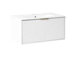 Móvel Banheiro Suspenso Com Pia Beliani Tilcara De Mdf Branco 80x45x38