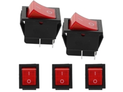 Conjunto De 5 Chaves Rocker Para Rv Gerador, Botão Potente, Vermelho, Elétrico