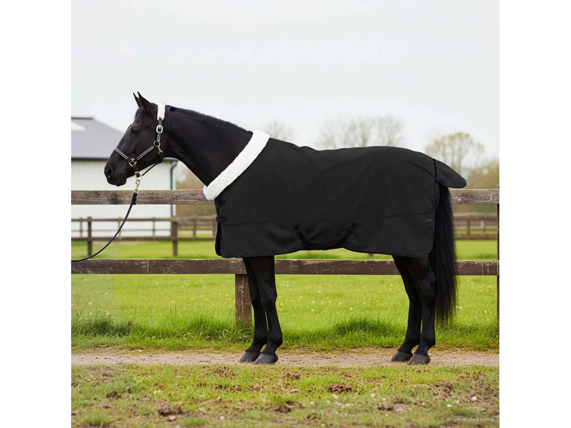 Vidaxl Cobertor De Cavalo Preto 165 Cm Fleece Polar