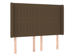 Cabeceira de Cama com Abas Tecido Castanho Escuro MAISON EXCLUSIVE (147x16x118 cm)