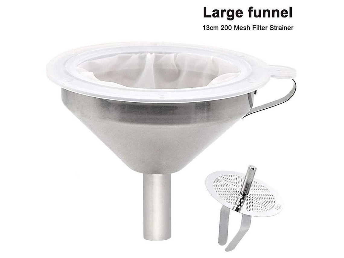 Funil de aço inox com filtro Nova Line