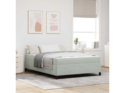 Vidaxl Estrutura Da Cama Cinzento-claro 140 X 190 Cm Tecido