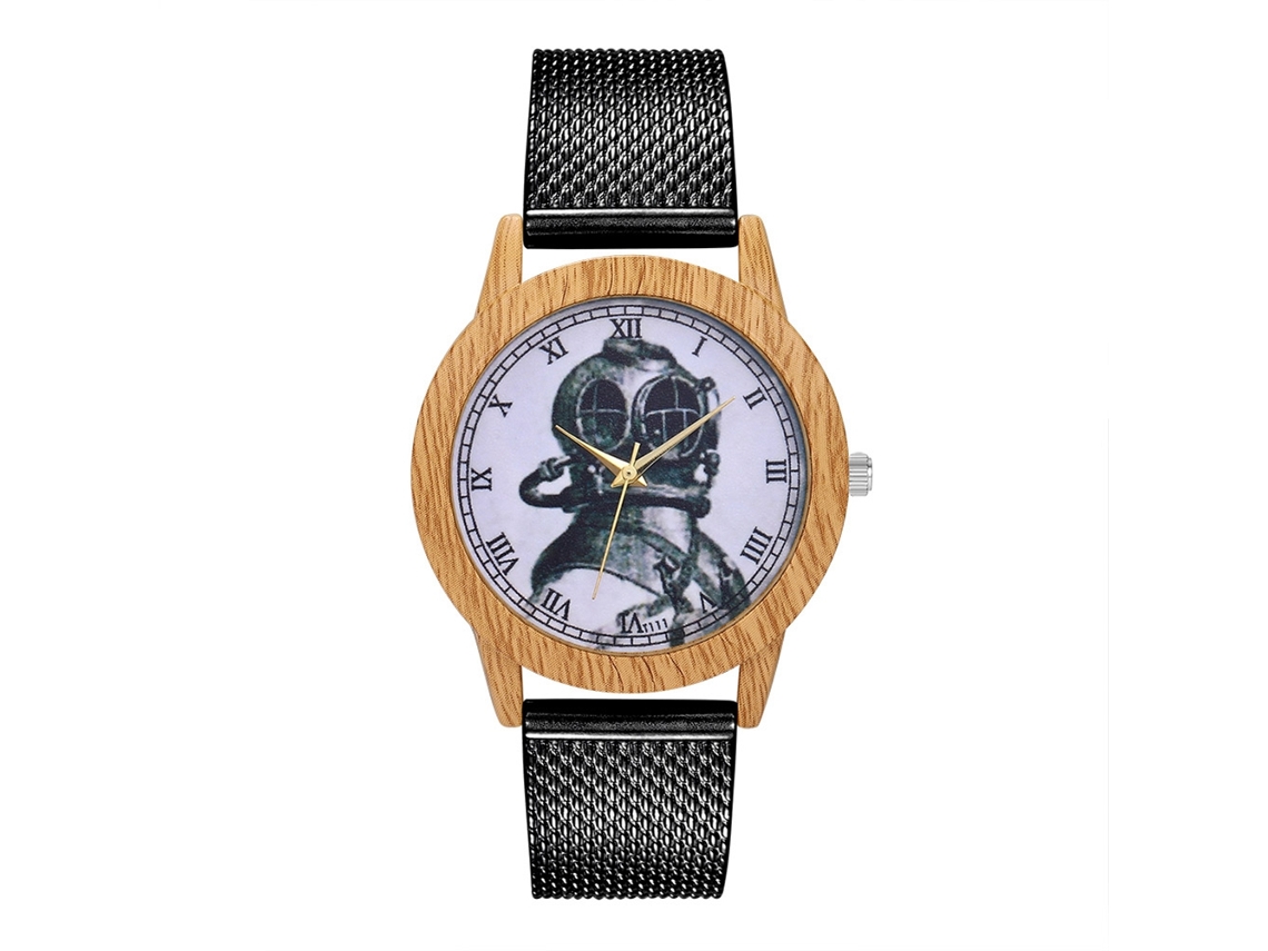 Relógio de quartzo moderno com pulseira de silicone unissex para homens e mulheres (preto)