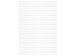 Conjunto de 12 réguas métricas de plástico transparente, com escalas em centímetros e dobráveis, 30 cm cada, ideais para