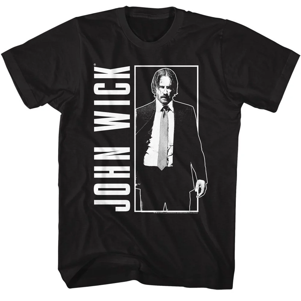 Unisex Adult T-shirt Rockinstone John Wick Simple Bw Black Sizel