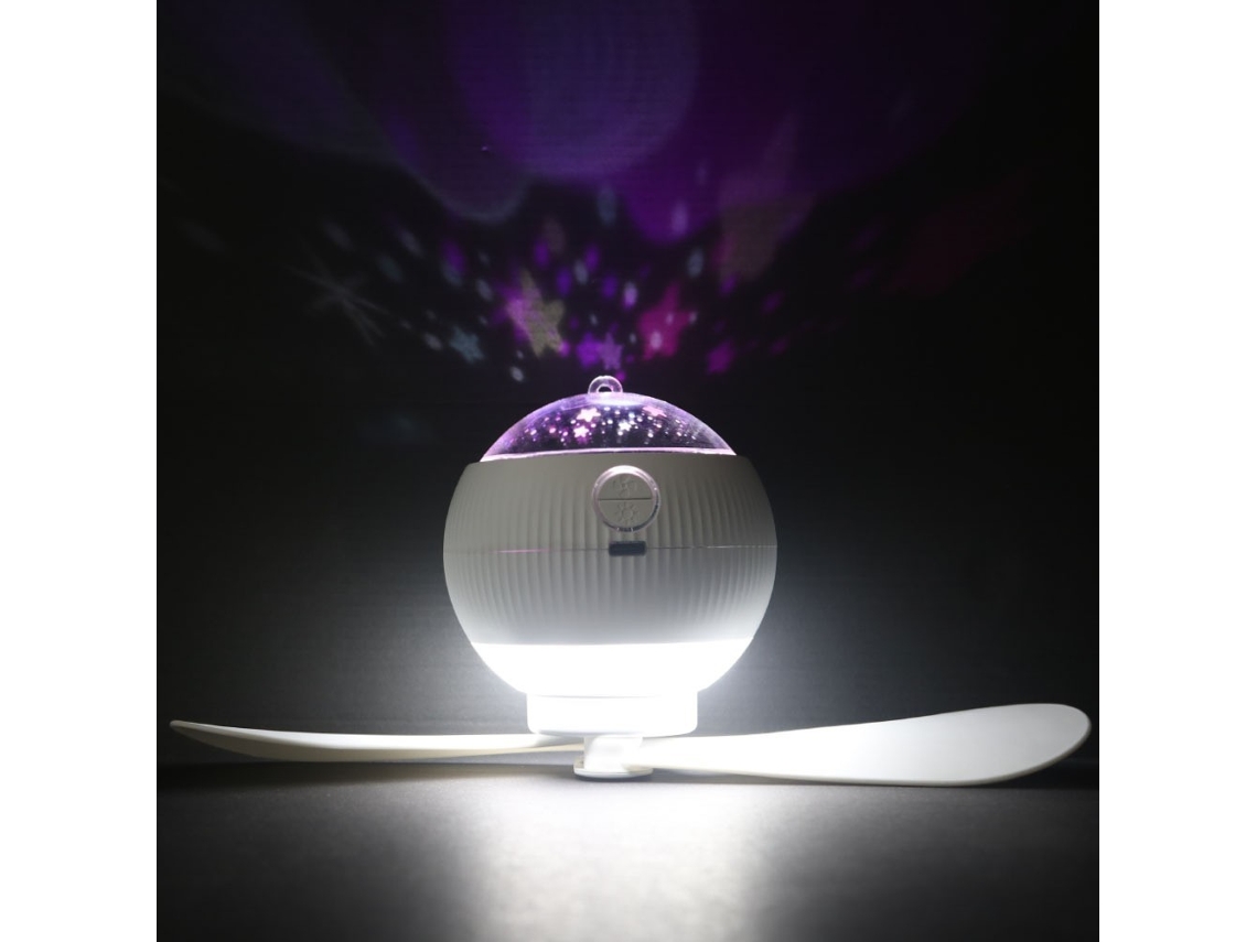 Projetor De Céu Estrelado Led Com Controle Remoto Sem Fio, Ventilador, Lâmpada De Camping, Recarregável Via Usb, Multifuncional, Para Barraca, Branco