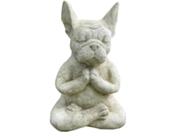 Estátua de Bulldog Meditando para Decoração Jardim Ou Quintal em Resina BRILVIBERA