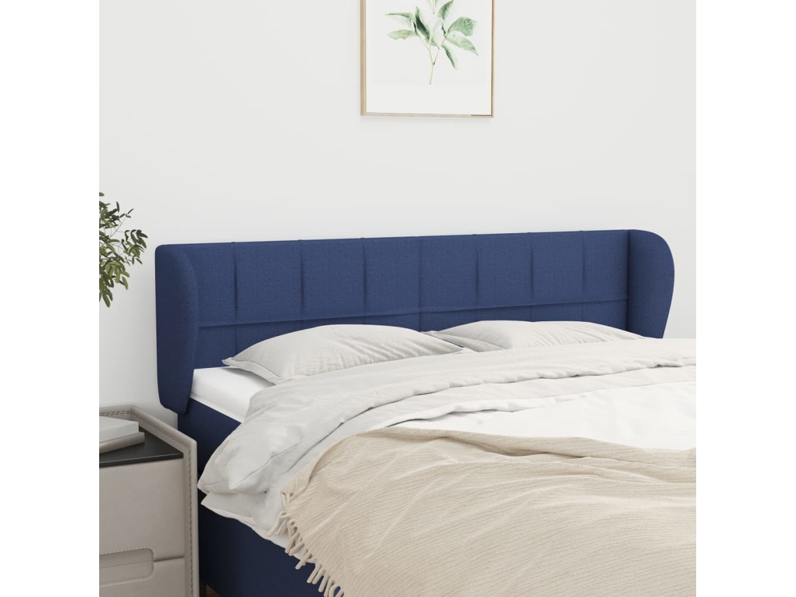 Cabeceira De Camapainel De Cabeceira C/ Abas Tecido 147x23x78/88 Cm Azul Wsd871936 Lovely Home