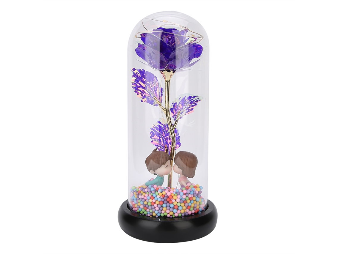 Lâmpada Led Decorativa Rosa Romântica Púrpura