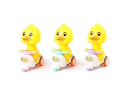 3 Peças Pato Amarelo Moto Pressão Brinquedo Enrolar Inércia Bebê Cor Aleatória