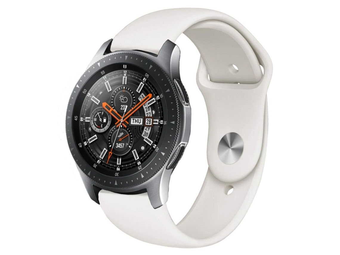 Bracelete Para Samsung Galaxy Watch Active 2 (22mm) - Silicone Monocromático - Whitee Cremoso