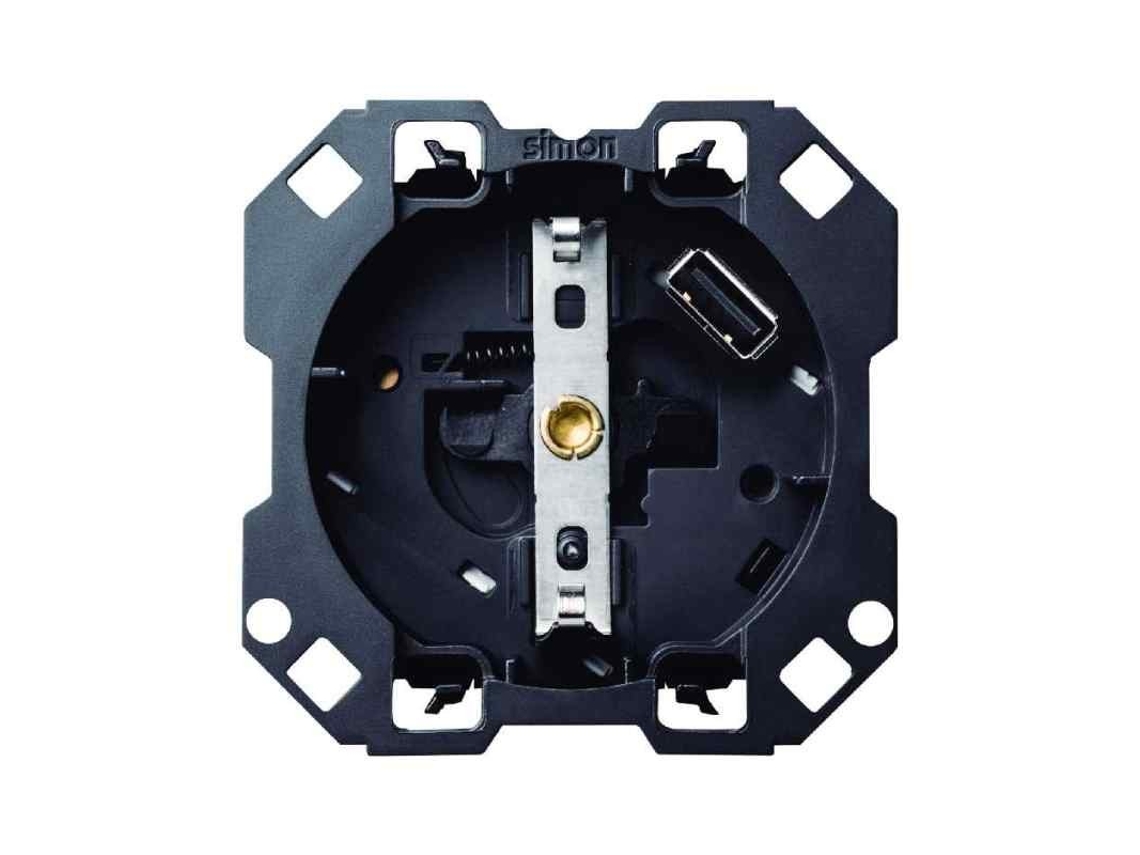 Base Schuko SIMON 100 com carregador USB interno 2.1A Smartcharge 10001432-039
