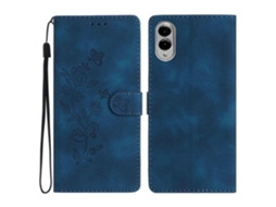 Capa De Couro Com Estampa De Borboleta E Flor Para Samsung Galaxy S25 Edge 5g