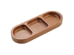 Pratinho de madeira para condimentos, com 3 compartimentos, resistente, multifuncional, STELASPLEN