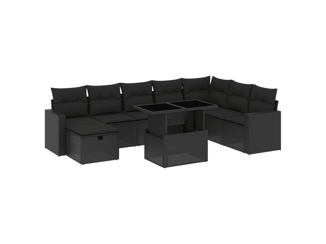 Garden Sofa Set, Garden Sofa Sets Vidaxl Preto Rattan / Vime (n/a)