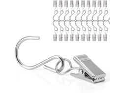 Conjunto De 40 Argolas Para Cortina Com Presilhas, Presilhas De Aço Inoxidável